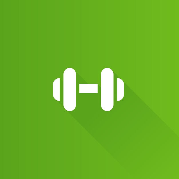 Dumbbell flat color icon long shadow vector illustration