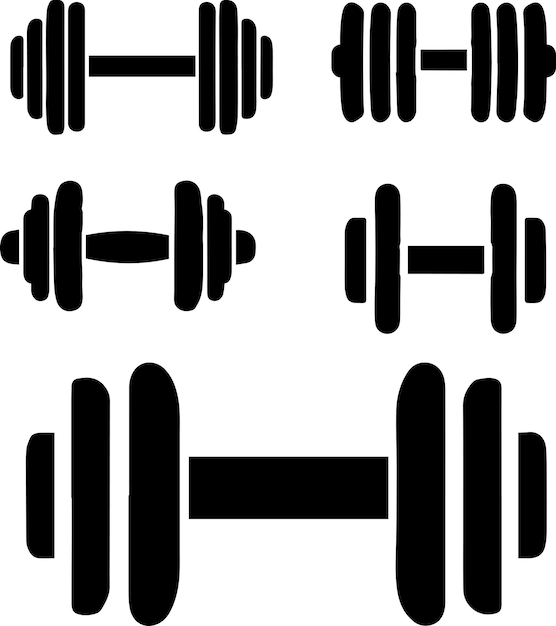 Dumbbell icon vector silhouette 7