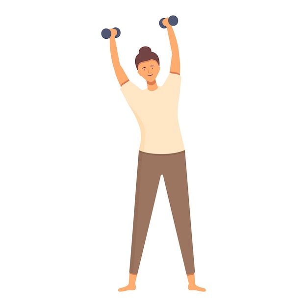 Vector dumbbells exercise icon cartoon vector massage therapy