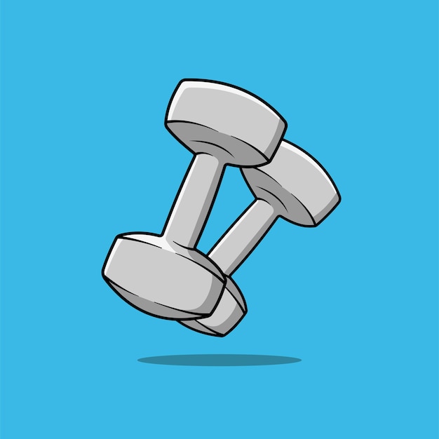 Vector dumbells set vector cartoon illustration