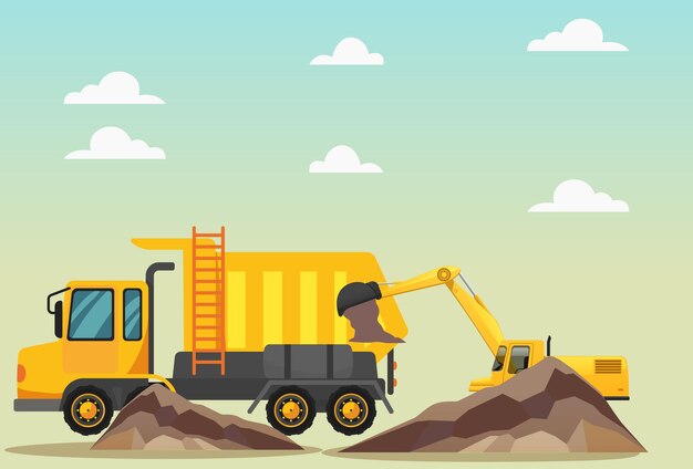 Dump Truck Concept Illustratie Stijlvol en Mooi