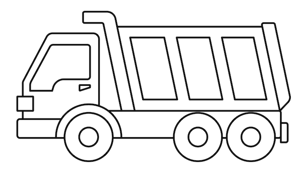 Вектор Самосвал с черной изолированной линией дизайн векторной иллюстрации грузовика
