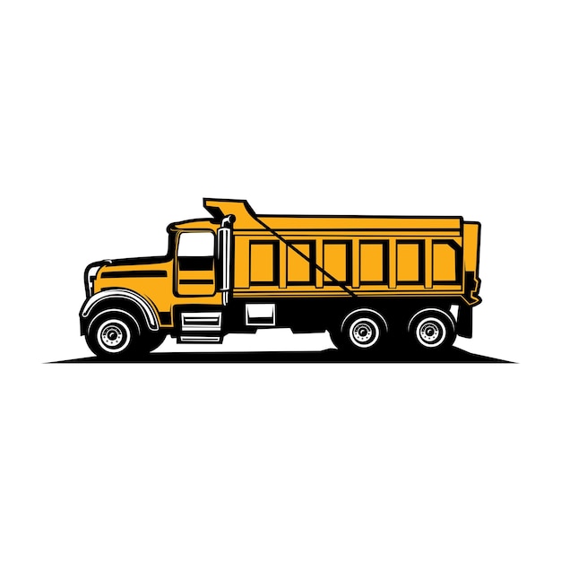 Vector dump truck and excavator logo