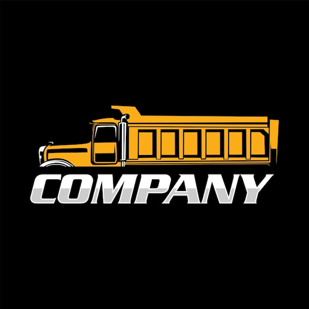 Dump truck and excavator logo