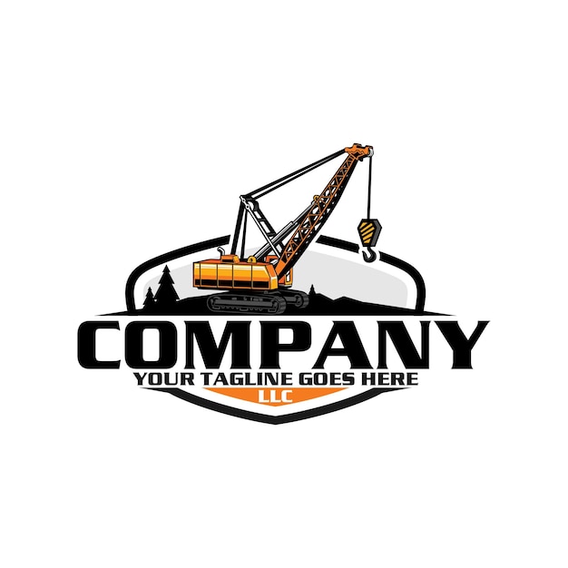 Dump truck and excavator logo