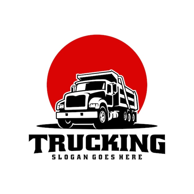 Икона иллюстрации грузовика и логотип вектора