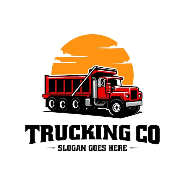 dump truck illustration logo vector