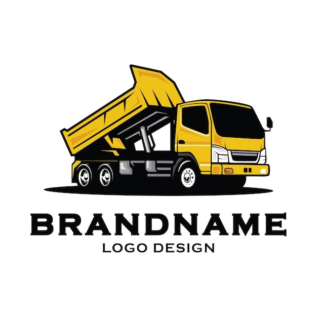 Dump truck logo design template