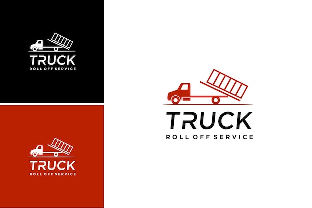 dump truck logo design.zwaar voertuig transport vector