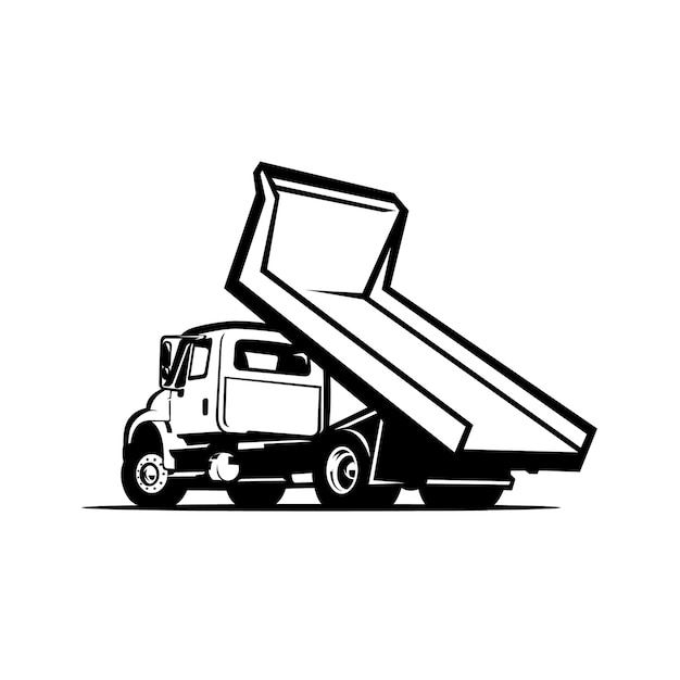 Dump truck rear view silhouette vector isolated. Best for trucking and freight-related industry