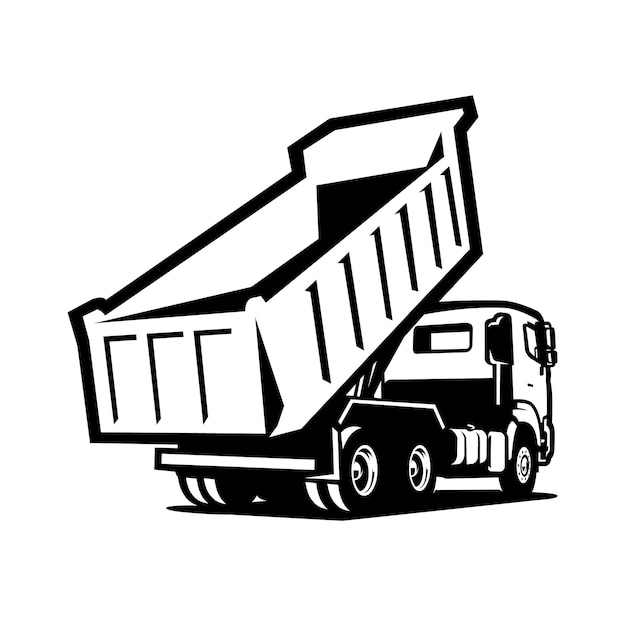 Dump truck silhouet vector geïsoleerd