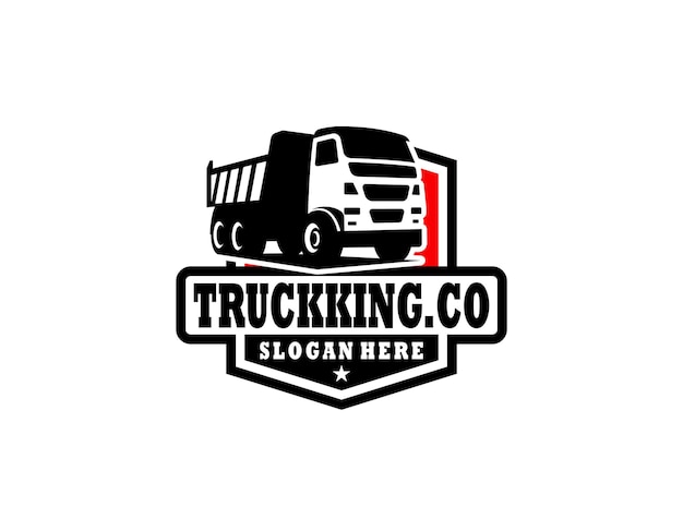 Dump truck trucking premium illustration logo vecto