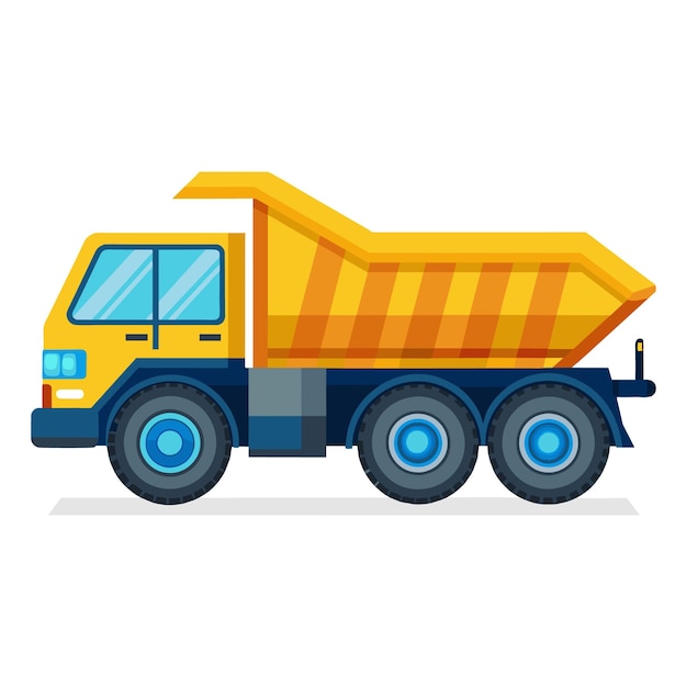 Vector dumper truck vehicle road transport flat vector illustration