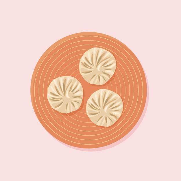 dumpling asian food illustration