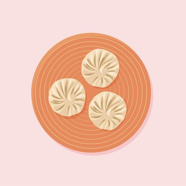 Vector dumpling asian food illustration