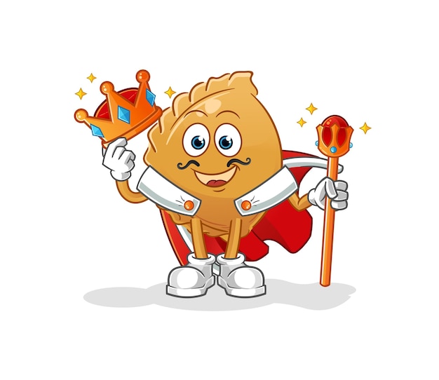 Dumpling king vector. cartoon character