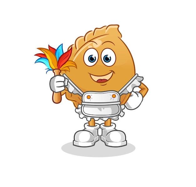 Dumpling maid mascot cartoon vector