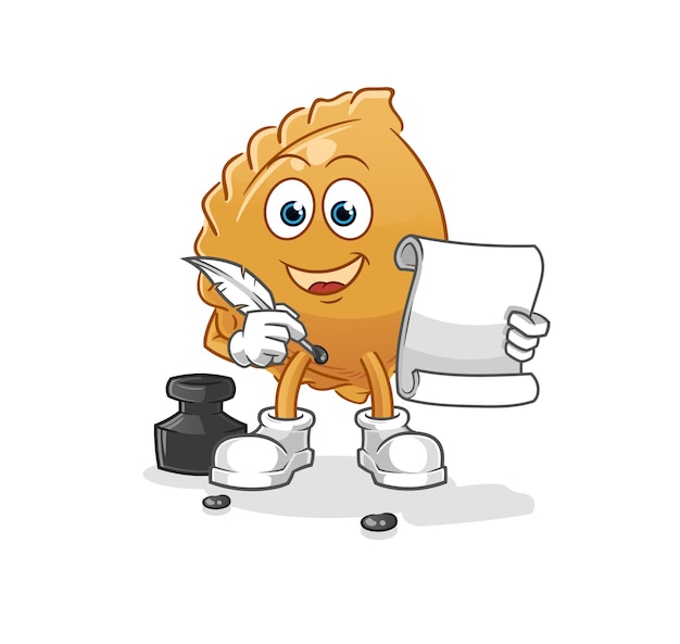 Dumpling writer vector. cartoon character