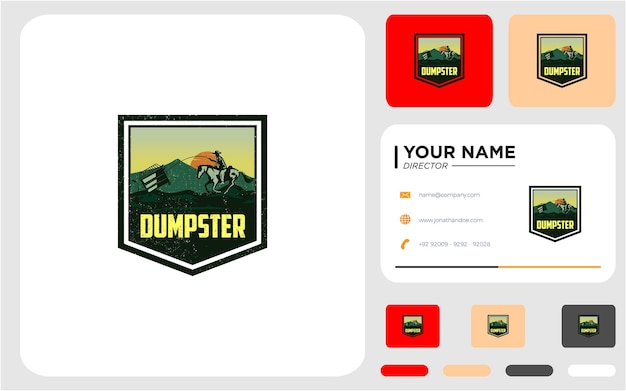 Dumpster icon logo design template