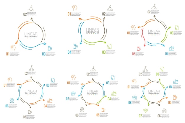 Vector dun lijn plat element voor infographic