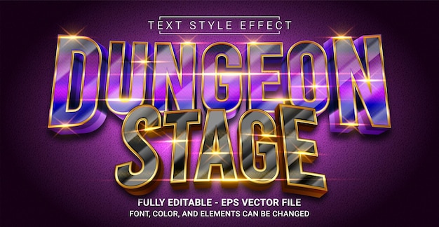 Dungeon Stage Tekststijleffect Bewerkbare grafische tekstsjabloon