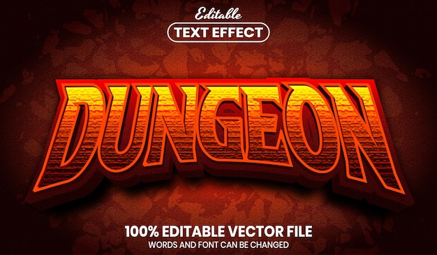 Dungeon text, font style editable text effect