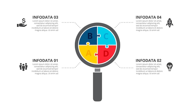 Dunne lijnen met pijlen infographic met 4 opties of stappen.