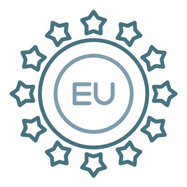 Duotone-illustratie van Eu