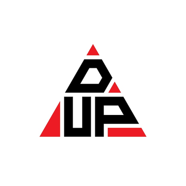 dup triangle letter logo design with triangle shape dup triangle logo design monogram dup triangle vector logo template with red color dup triangular logo simple elegant and luxurious logo