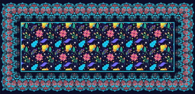 Vector dupatta textile pattern design