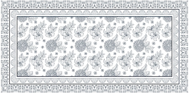 Vector dupatta textile pattern design