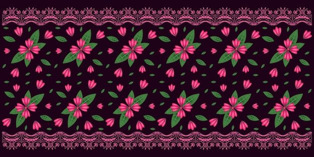 Vector dupatta textile pattern design