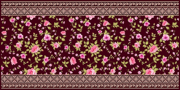 Vector dupatta textile seamless pattern design