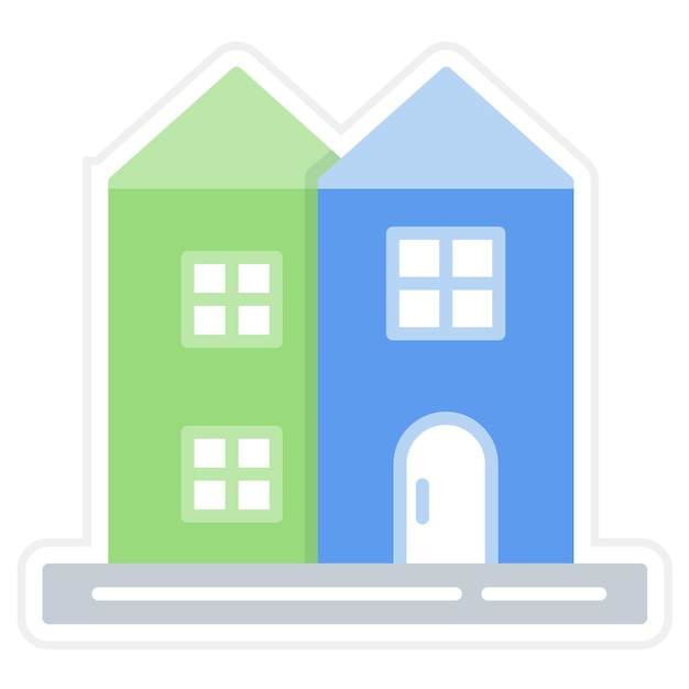 Duplex House icon vector image Can be used for Type of Houses