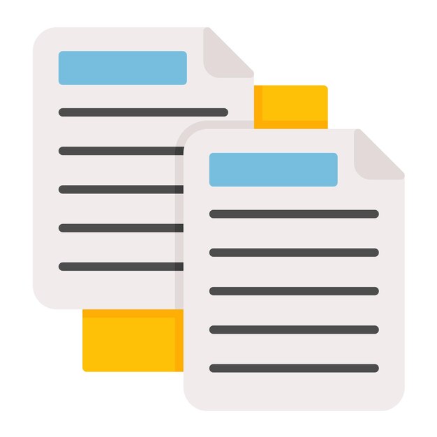 Duplicate documents flat illustration