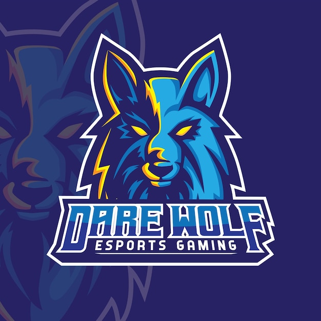 Durf wolf mascot gaming-logo