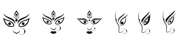 Vector durga face illustration for the happy durga puja celebration