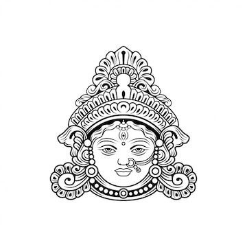 Premium Vector | Durga god of india vector illustration