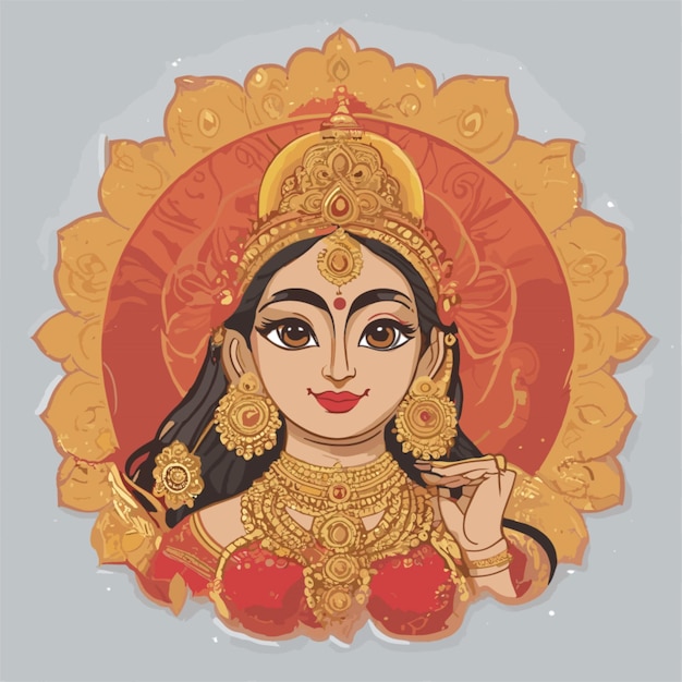 Vector durga puja cartoon vector