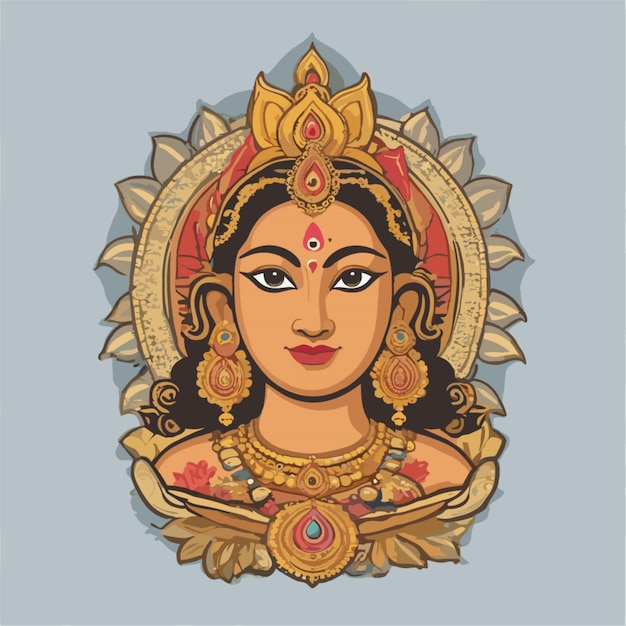 Vector durga puja cartoon vector