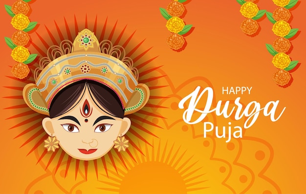 Vector durga puja indian festival banner