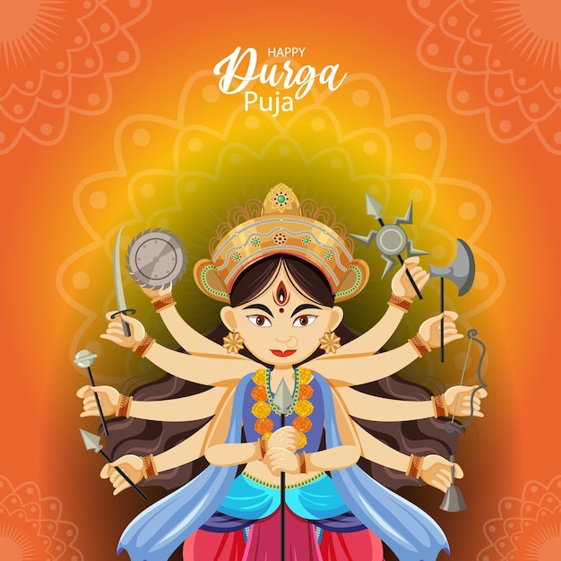 Vector durga puja indian festival banner