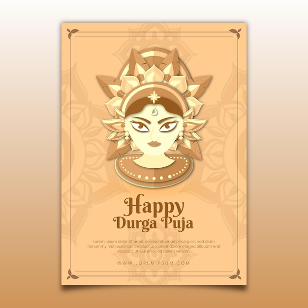 Vector durga puja poster template