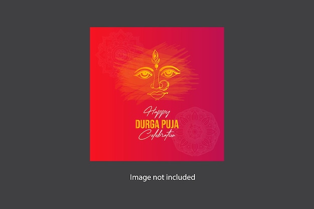 Durga puja square size social media banner