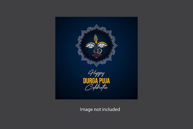 Vector durga puja square size social media banner