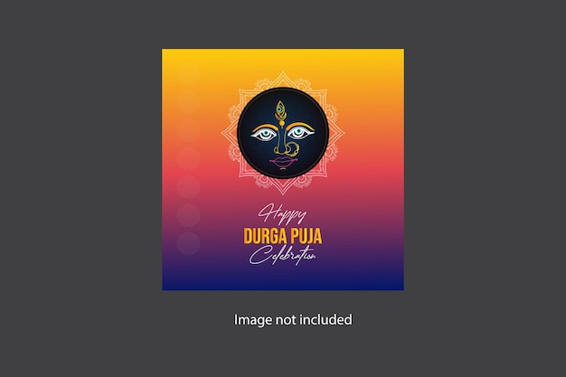 Vector durga puja square size social media banner