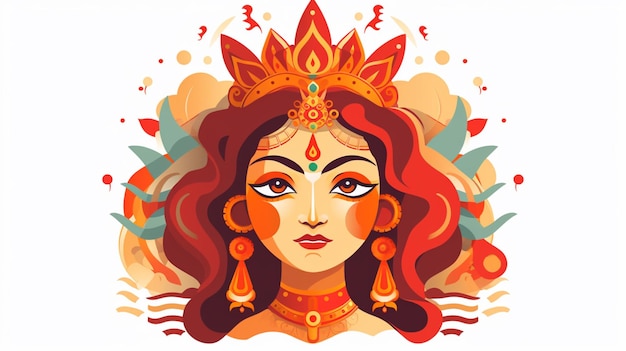 Vector durga puja vector op een witte achtergrond