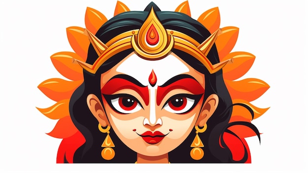 Vector durga puja vector on a white background