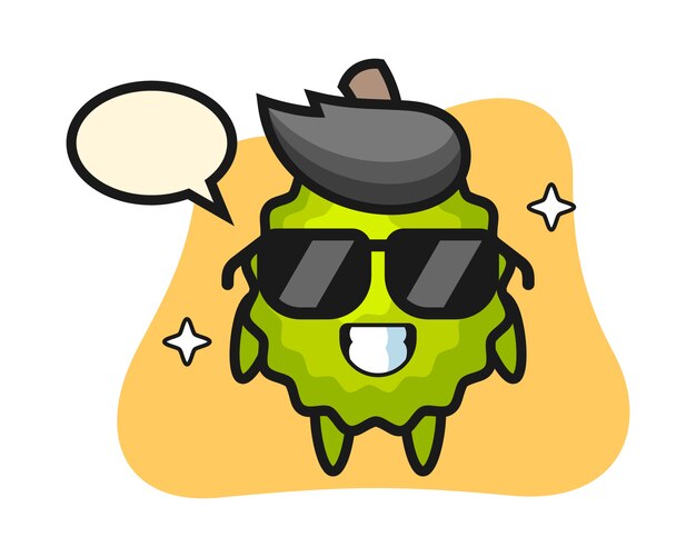 Vector durian cartoon with cool gesture