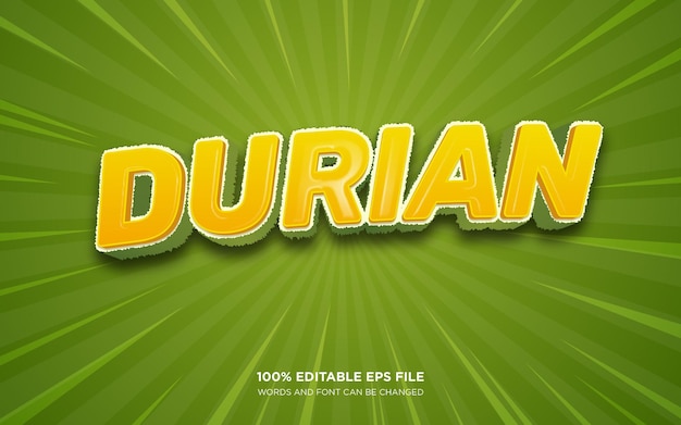 Durian fruit 3D text style effect
